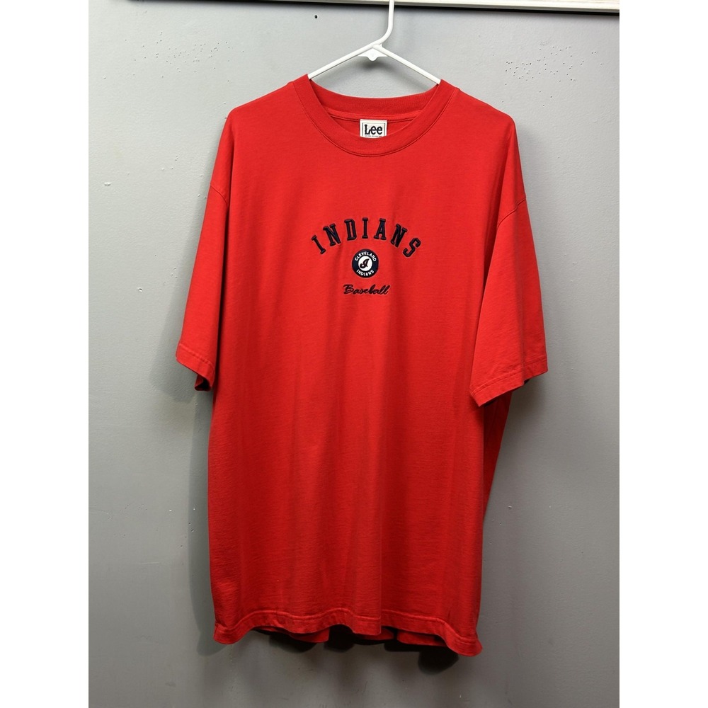 Cleveland Indians Shirt Mens X-Large Redβ MLB Baseball Embroidered Short Sleeve
